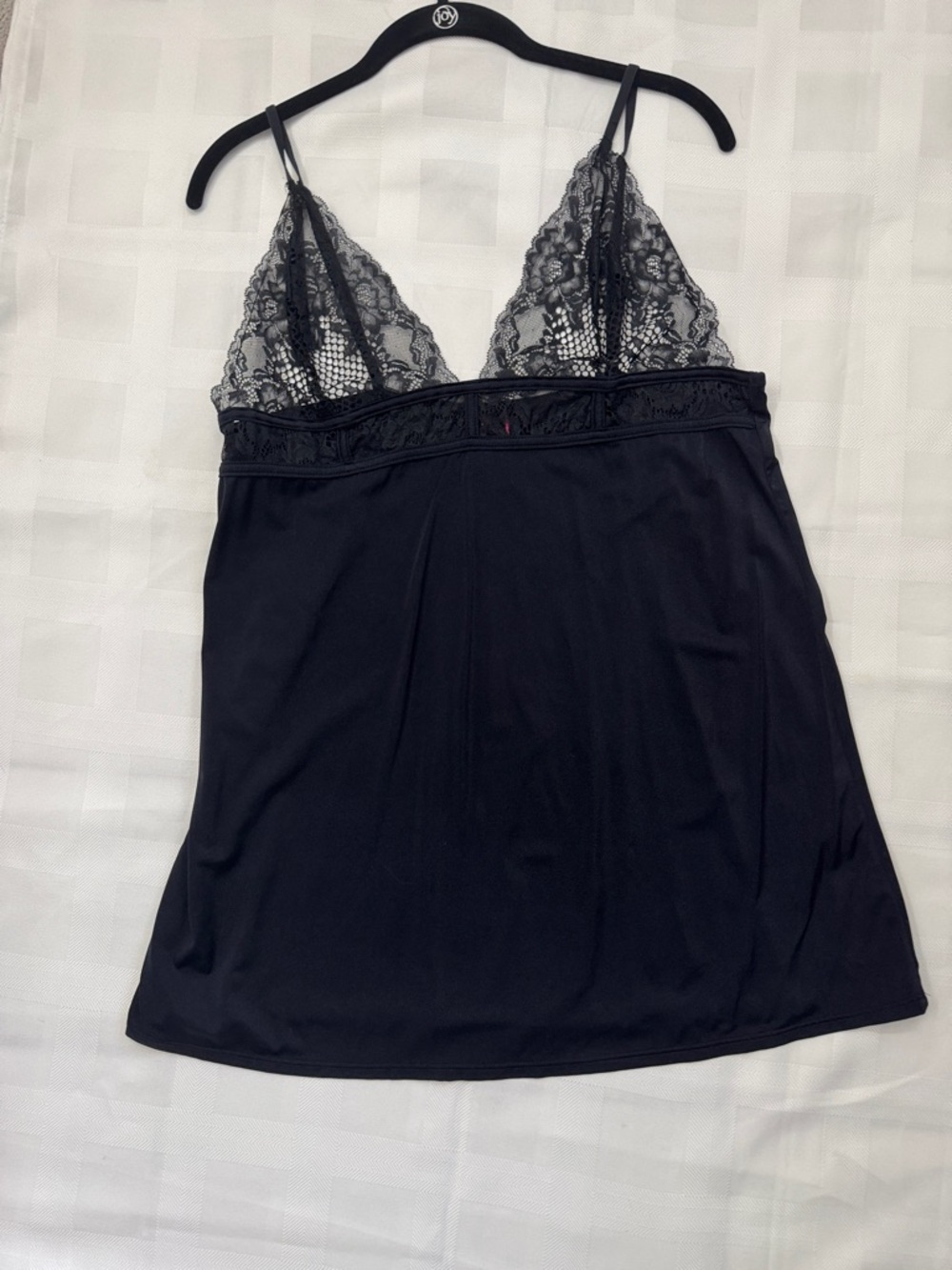 La SENZA Black Lace-Trim Slip Chemise